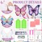 25 PcsDIY Diamond Art Painting Wall Hook Key Holder Butterfly Wall Hooks Rhinestone Dot Gem Art Kits Sticky Hooks for Towel Hat Kitchen Decoration